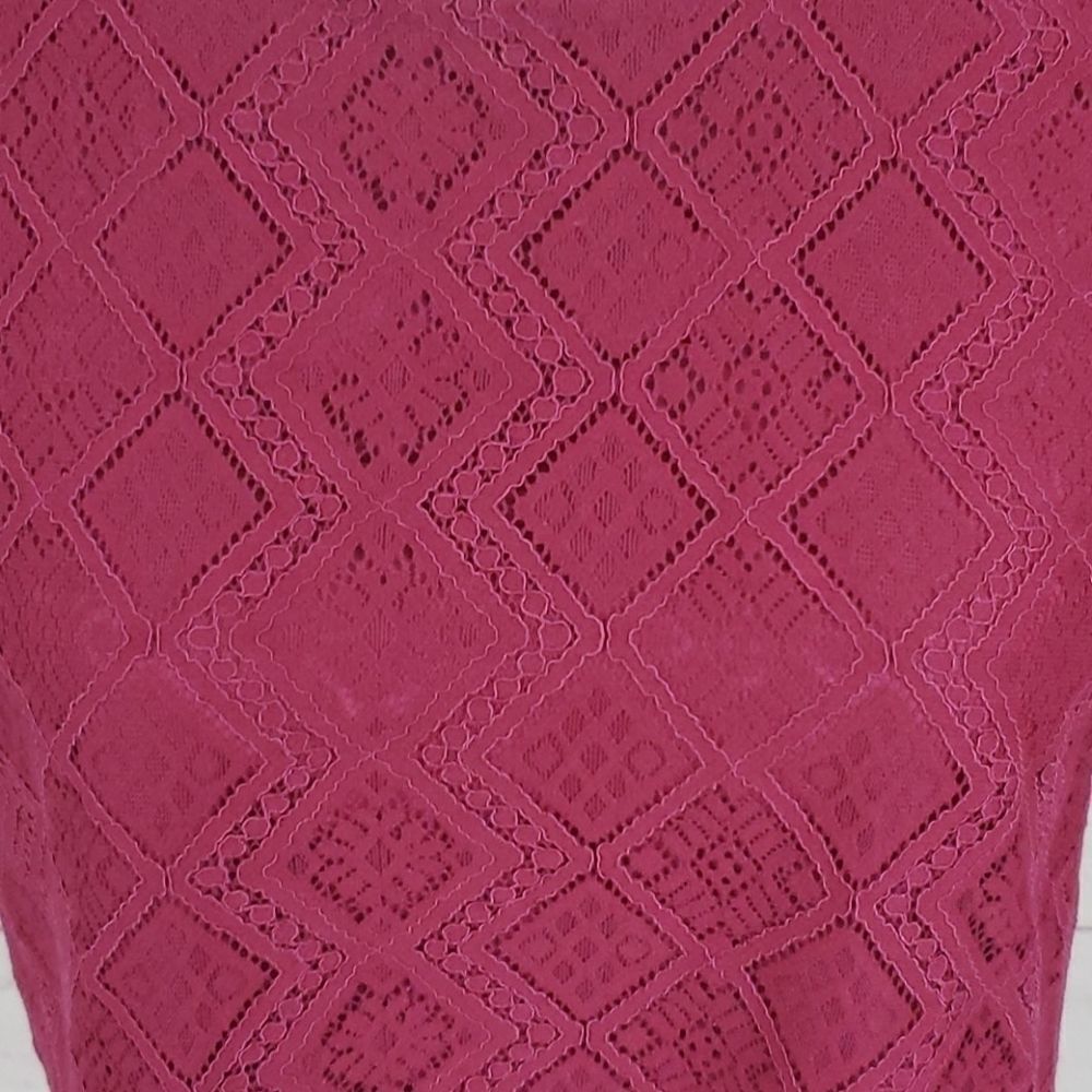 💲✂️ Entro, Berry Lace Overlay Top with Ruffle Detail-Size Small - Picture 4 of 10